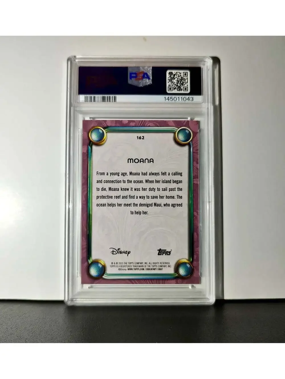 Moana 2025 Topps Disney Cartoon Princess #162 Card Moana PSA 9 MT